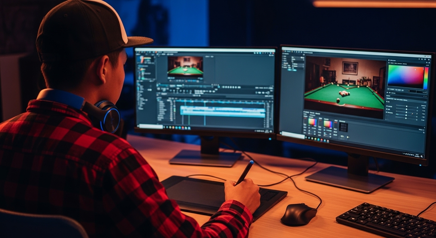 A imagem de um usuário interagindo com um player de vídeo digital, com opções de controle e tela cheia, destaca a imersão. Isso sugere que o conteúdo aborda como uma VSL é projetada para ser uma experiência de vídeo envolvente, guiando o público de forma estratégica para uma decisão de compra, utilizando todos os recursos de um player de vídeo para otimizar a mensagem persuasiva.