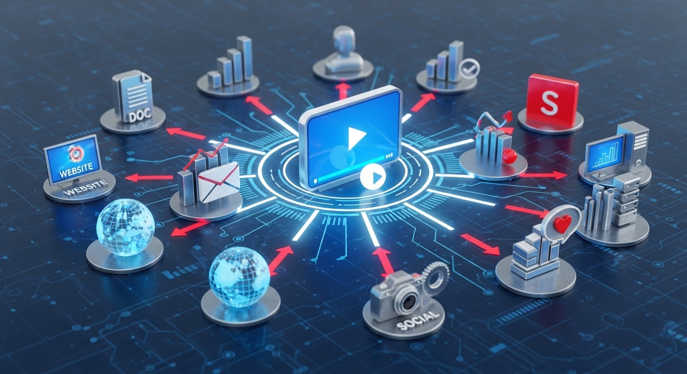 Cena de edição de vídeo com múltiplos monitores e ferramentas profissionais. Isso simboliza o investimento em qualidade e a precisão na criação de uma VSL que se destaque.