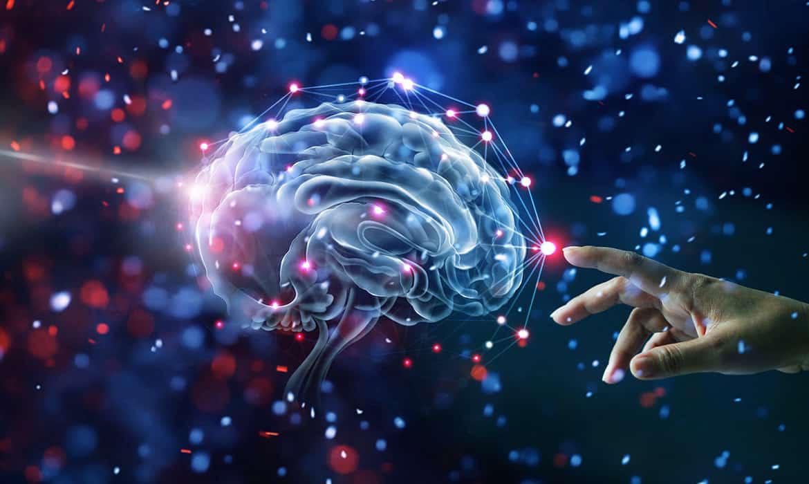 A imagem evoca inteligência, inovação e a complexidade das interações cerebrais, elementos cruciais para o desenvolvimento e a compreensão de Produtos de Ticket Alto que demandam soluções sofisticadas.